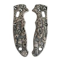 Scared Faces Grey - Spyderco Manix 2 Knife Scales by Svechnikov Knives
