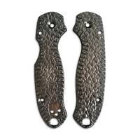 Spyderco Para 3 maple handle scales - Shark Teeth Black / hand-painted