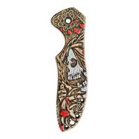 Kershaw Emerson CQC 6K/7K maple handle scales - Skull Rose / hand-painted