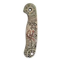 ESEE Avispa maple handle scales - Treasure Map / hand-painted