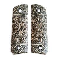 1911 full-size maple grips - Vegvisir / hand-painted