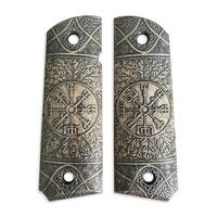 1911 full-size maple grips - Vegvisir Dark / hand-painted