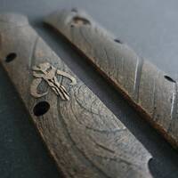 Wood Bark X Mythosaur Skull (3169) - Cold Steel Ti-Lite 4 Knife Scales by Svechnikov Knives