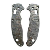 Spyderco Manix 2 maple handle scales - Ace Of Spades Black / hand-painted