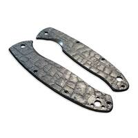 Spyderco Resilience Tip Up maple handle scales - Burned / hand-painted