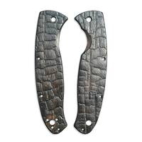 Spyderco Resilience Tip Up maple handle scales - Burned / hand-painted