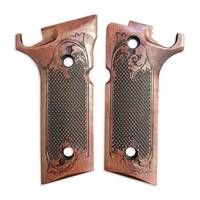Beretta 92XI, 92GTS maple grips - Classic Dark Cherry / hand-painted
