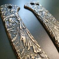 CIVIVI Conspirator maple handle scales - Grim Reaper / hand-painted
