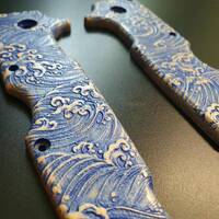 Japan Wave - Cold Steel SR1, SR1 Lite Knife Scales by Svechnikov Knives