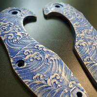 Japan Wave - Kizer Minitherium Knife Scales by Svechnikov Knives