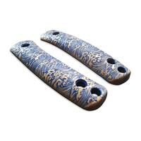 Knafs Lulu maple handle scales - Japan Wave / hand-painted