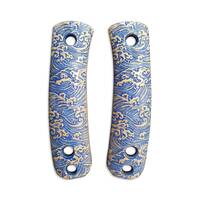 Knafs Lulu maple handle scales - Japan Wave / hand-painted