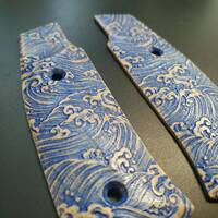 Laugo Arms Alien Maple Grips - Japan Wave / Hand-painted