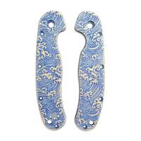 Ontario RAT-2 maple handle scales - Japan Wave / hand-painted