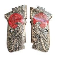 CZ 82, 83 maple grips - Red Raven / hand-painted