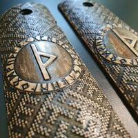 1911 Full-Size Maple Grips - Rune Thurisaz / Hand-painted