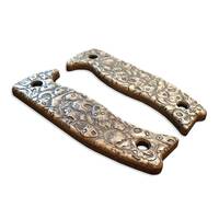ESEE Model 5/6 maple handle scales - Scared Faces / hand-painted