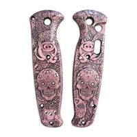 Smile And Sugar Skull Pink - Benchmade Composite Lite Auto 4300 Knife Scales by Svechnikov Knives