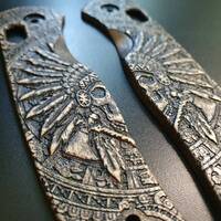 War Chief - Kizer Drop Bear Knife Scales by Svechnikov Knives