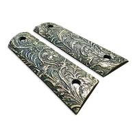 1911 Full-Size Magwell Maple Grips - Wild Thickets Green / Hand-painted
