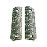 Browning 1911 22 / 380 maple grips - Wild Thickets Green / hand-painted