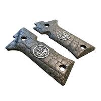 Beretta 80X Cheetah Maple Grips - Charcoal Medallion / Hand-painted