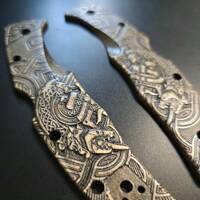 Spyderco Endura 4/Matriarch 2 maple handle scales - Celtic Heart / hand-painted