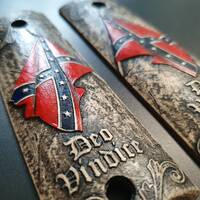 1911 Full-Size Maple Grips - Deo Vindice / Hand-painted