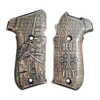 Sig Sauer P220 DA/SA maple grips - Deus Vult / hand-painted