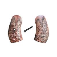 Iver Johnson American Buldog maple grips - Eagle Arrows Dark Cherry / hand-painted