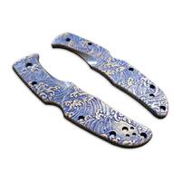 Spyderco Endura 4/Matriarch 2 maple handle scales - Japan Wave / hand-painted