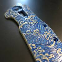 Zero Tolerance ZT 0308 maple handle scales - Japan Wave / hand-painted