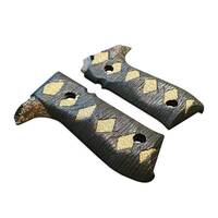 Arex Rex Zero 1 Standard Palm Swell Maple Grips - Katana Black Gold / Hand-painted
