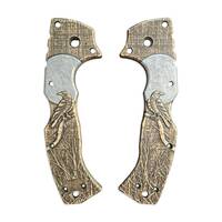 Cold Steel 4-Max Scout maple handle scales - Moon Raven / hand-painted