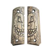 1911 full-size maple grips - Pumpkin / hand-painted