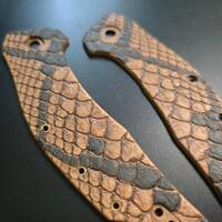 Zero Tolerance ZT 0357 maple handle scales - Snake Skin Rattlesnake (3166) / hand-painted