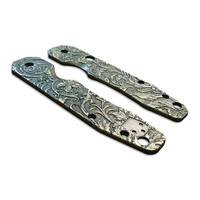 Spyderco Smock maple handle scales - Wild Thickets Green / hand-painted