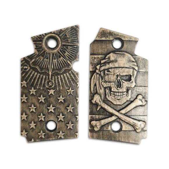 Sig Sauer P938 maple grips - American Pirate Classic / hand-painted