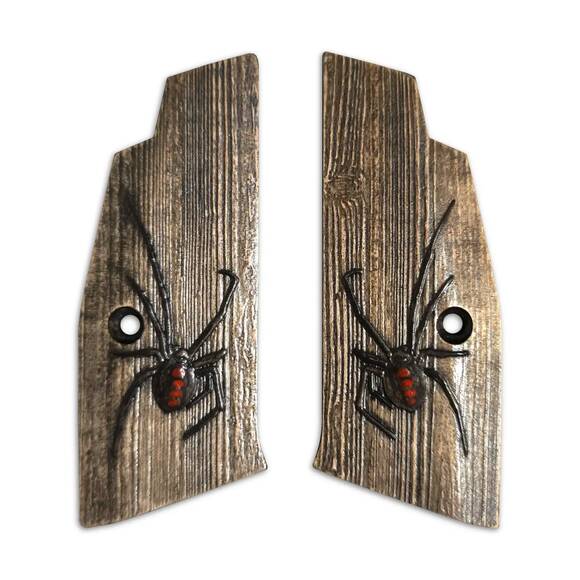 Phoenix Redback maple grips - Black Widow / hand-painted