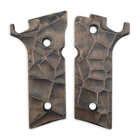 Beretta 92XI, 92GTS maple grips - Crack V2 (3169) / hand-painted