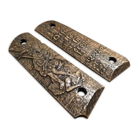1911 Full-Size Maple Grips - Defende Nos In Proelio / Hand-painted