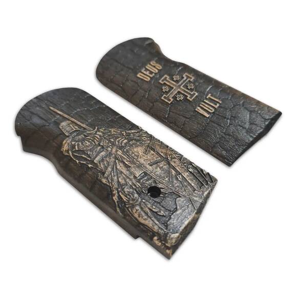 Stechkin APS Maple Grips - Charcoal Deus Vult / Hand-painted