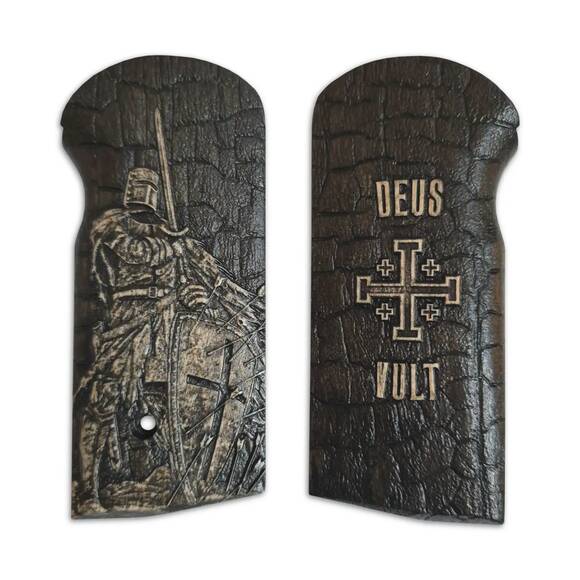 Stechkin APS maple grips - Charcoal Deus Vult / hand-painted