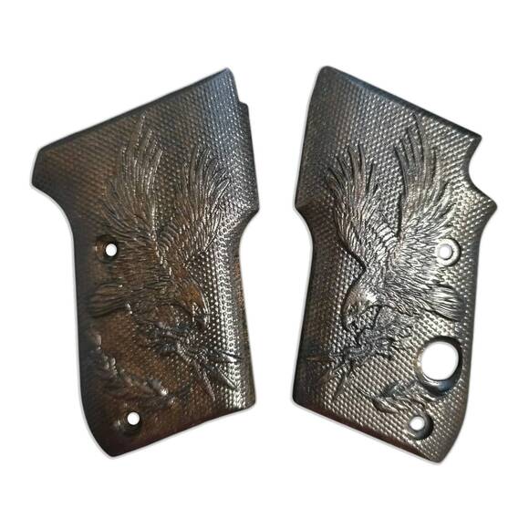 Beretta 21A Bobcat maple grips - Eagle Arrows Black / hand-painted