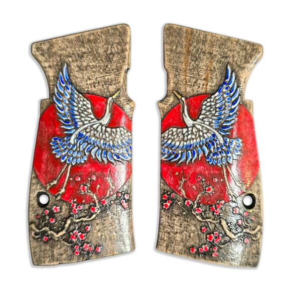 Sig Sauer P365 AXG maple grips - Grus / hand-painted