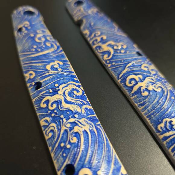 Japan Wave - Cold Steel Ti-Lite 6 Knife Scales by Svechnikov Knives