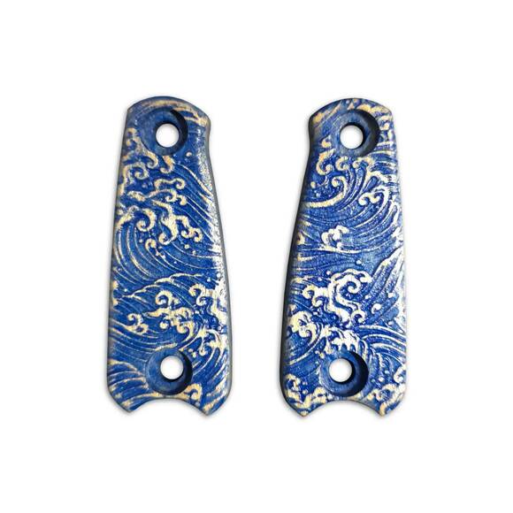 ESEE Izula short maple handle scales - Japan Wave / hand-painted