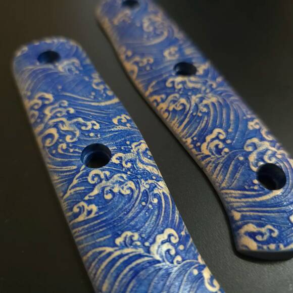 Japan Wave - Fällkniven S1X, S1XB Knife Scales by Svechnikov Knives
