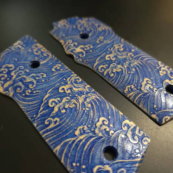 Smith And Wesson 645 Maple Grips - Japan Wave / Hand-painted