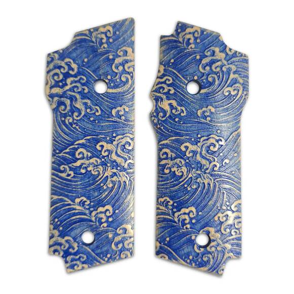 Smith And Wesson 645 maple grips - Japan Wave / hand-painted